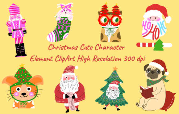 Christmas Cute Character Clipart Bundle for Illustrations