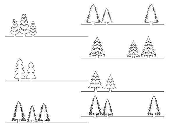Christmas Fir Tree Line Art Illustration for Branding