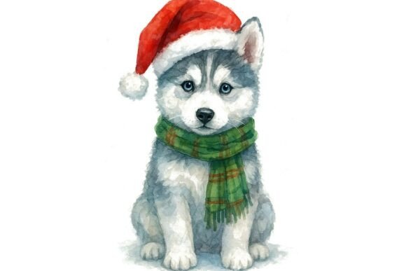 Christmas Husky Jpg File