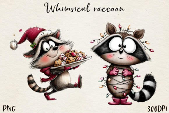 Christmas Raccoon Clipart PNG Review