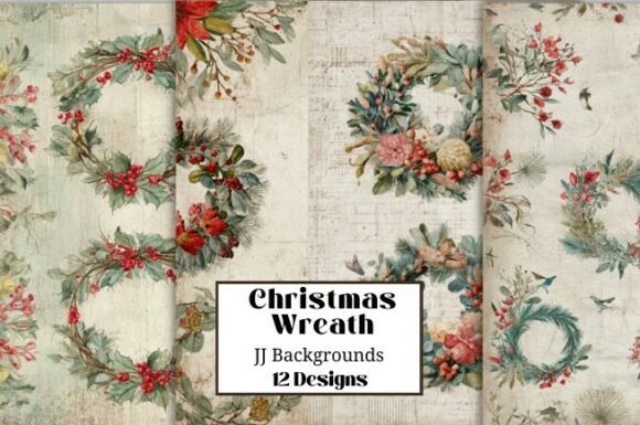 Christmas Wreath Junk Journal Illustrations Review