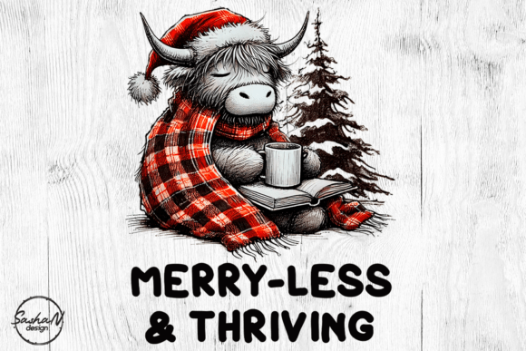 Cozy Christmas Highland Cow Sublimation