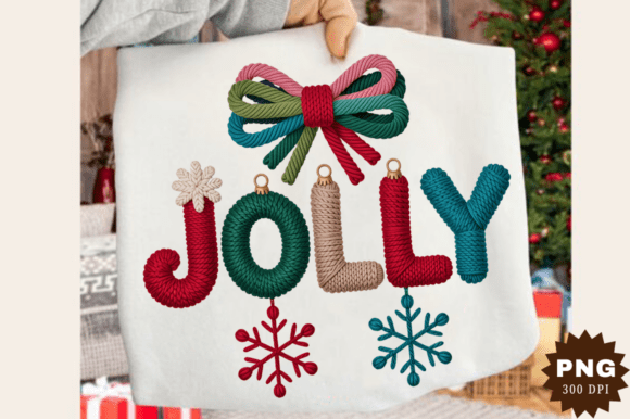 Faux Yarn Christmas PNG, Holly Jolly PN Illustrations Review