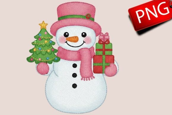 Faux Yarn Christmas Snowman Png