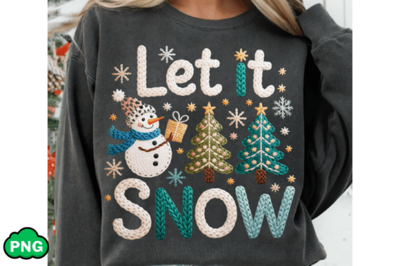 Faux Yarn Let It Snow Png, Christmas Png