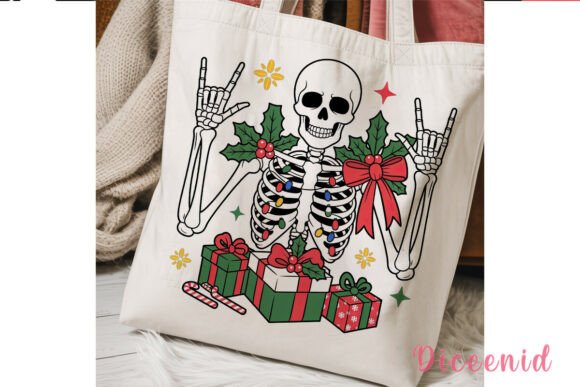 Festive Skeleton Christmas PNG Clipart