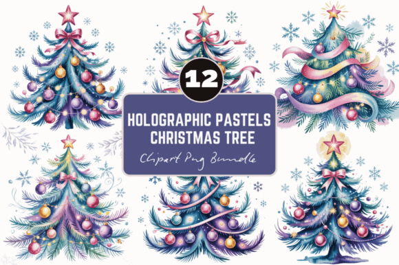 Holographic Pastels Christmas Tree PNG: A Designer’s Review for Illustrations