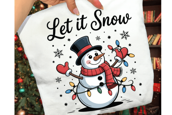 Let It Snow Snowman PNG, Cute Christmas Illustrations