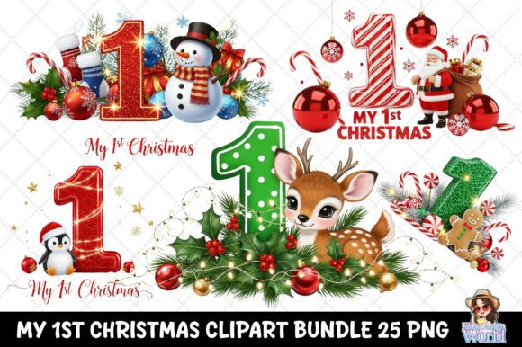 My 1st Christmas Clipart Bundle PNG Review
