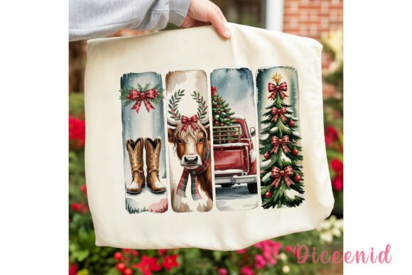 Rustic Small Town Christmas PNG Clipart for Branding and Illustrations