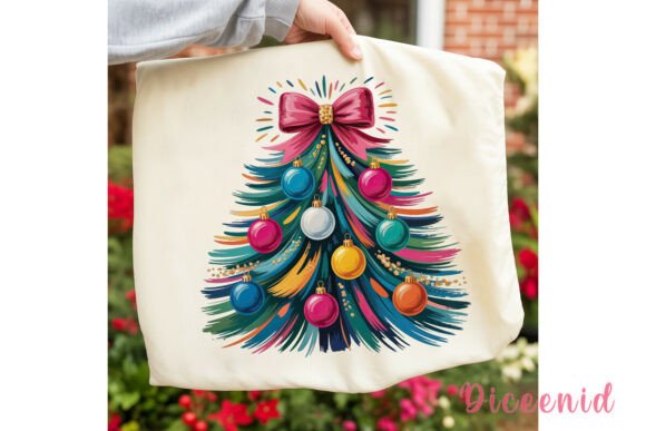 Vibrant Brushstroke Christmas Tree PNG for Brand Identity and Illustrations