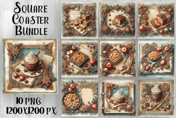 Vintage Christmas Sweet Coaster Designs: A Designer’s Review of Seasonal Illustrations