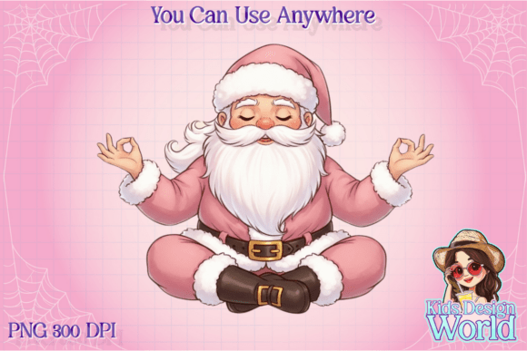 Yoga Santa, Funny Christmas PNG